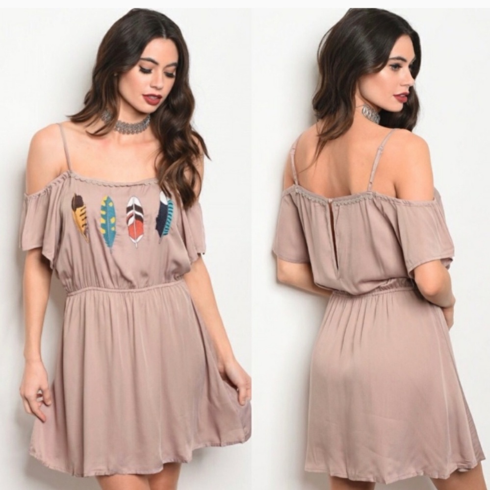 Ganji Off shoulder Bohemian Dress,‎ Size S, NWT